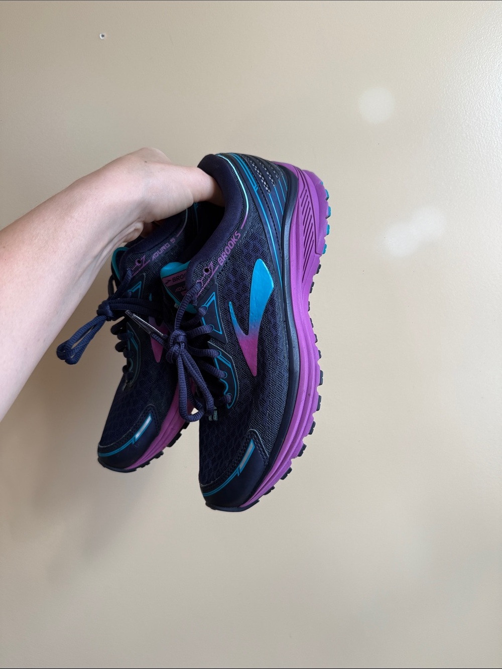 Brooks Women's Running Shoes in Black with Teal & Purple Accents
